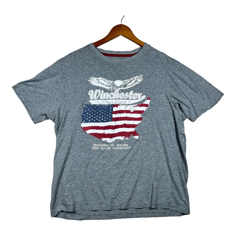 Winchester Firearms American Legend Logo Connecticut Men's Gray T-Shirt 2XL